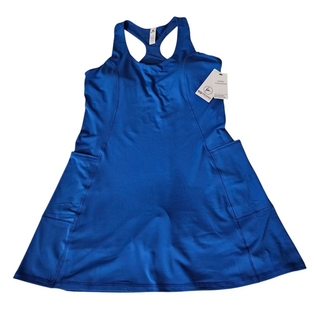 90 Degree By Reflex Courtside Utility Dress Sz L Built-in Bra Pickle Ball Tennis
